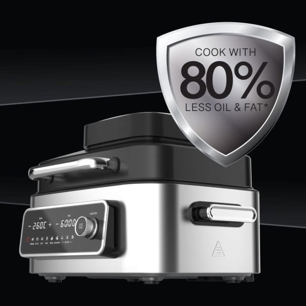 Top Loading Air Grill Family XL Air Fryer Stainless Steel Silver Image 5