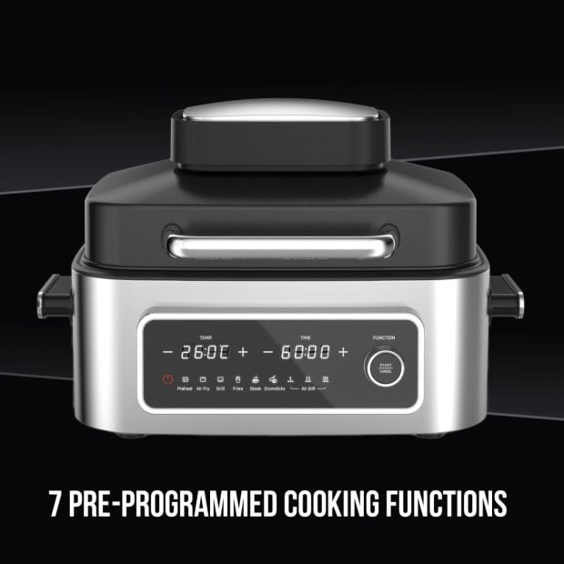 Top Loading Air Grill Family XL Air Fryer Stainless Steel Silver Image 7