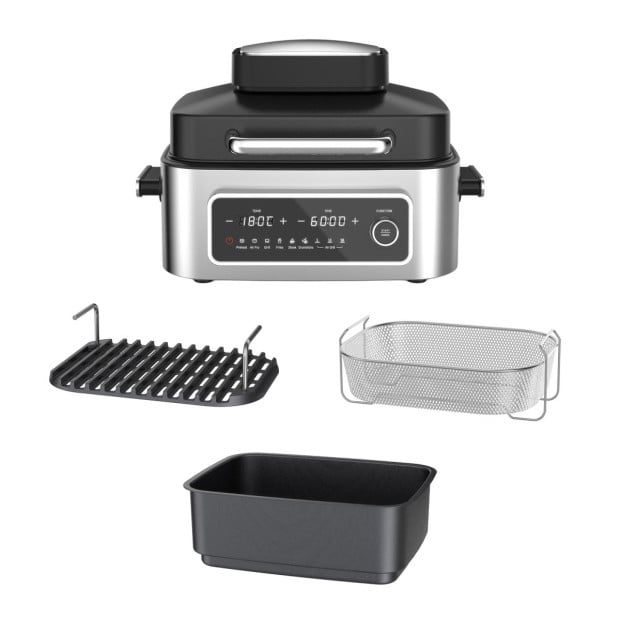 Top Loading Air Grill Family XL Air Fryer Stainless Steel Silver Image 8