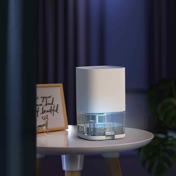Compact Dehumidifier LED Lights 1 Litre Portable Stylish Design White Image 2