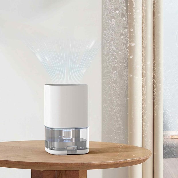 Compact Dehumidifier LED Lights 1 Litre Portable Stylish Design White Image 5