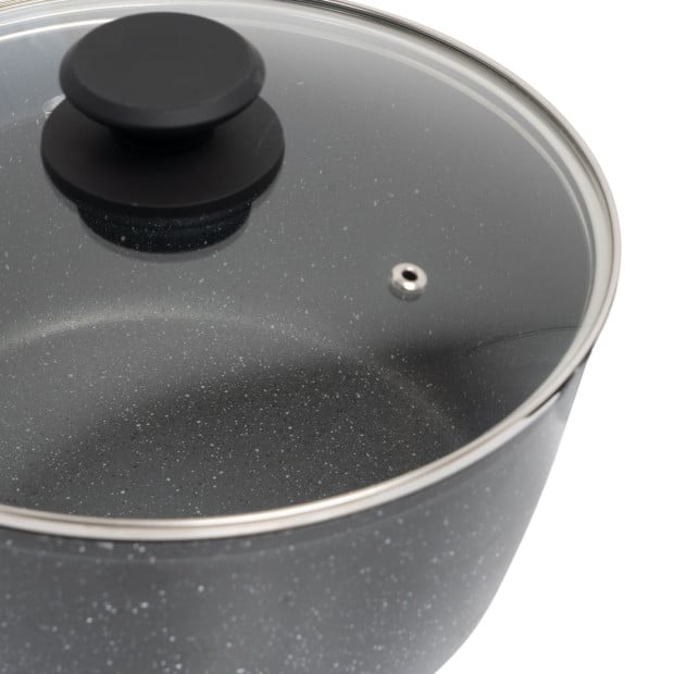 Stone Chef Forged Saucepan With Lid Cookware Kitchen Black 20cm Image 8