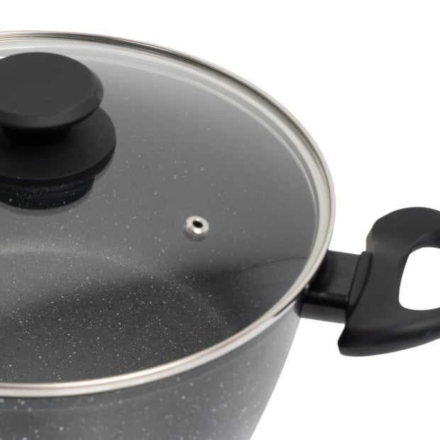 Stone Chef Forged Casserole With Lid Cookware Kitchen Black 24cm Image 8