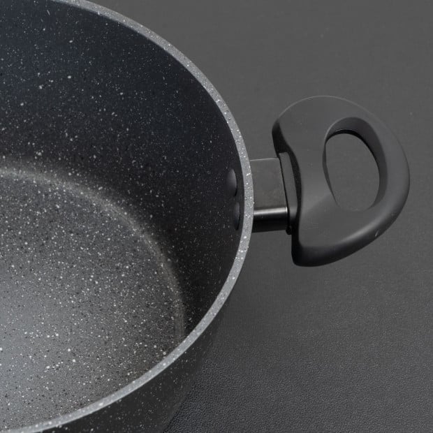 Stone Chef Forged Casserole With Lid Cookware Kitchen Black 24cm Image 9