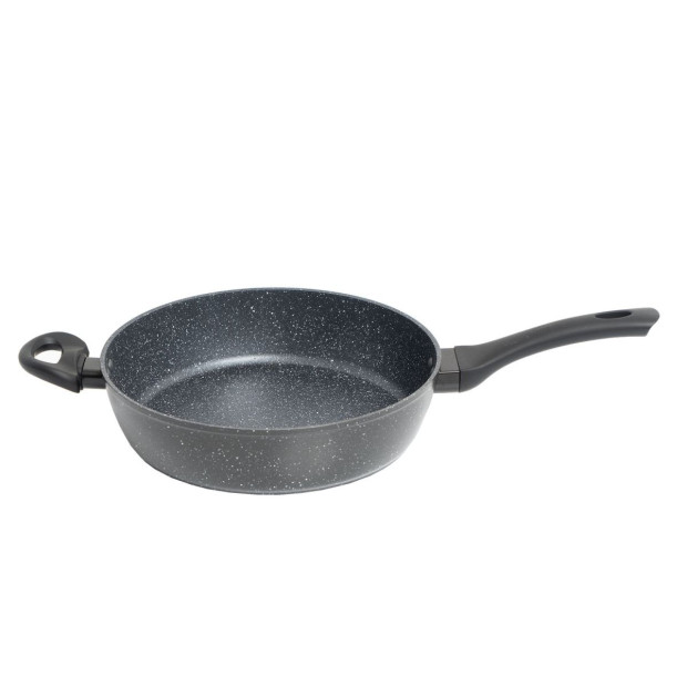 Forged Deep Frying Pan With Lid Cookware Kitchen Fry Pan Black 28cm Image 5