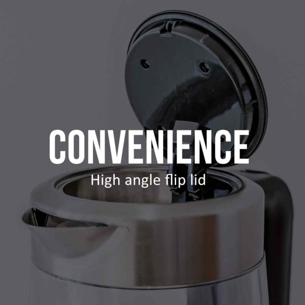 Cool Touch Stainless Steel LED Glass Kettle Dual Wall 1.7L Image 6