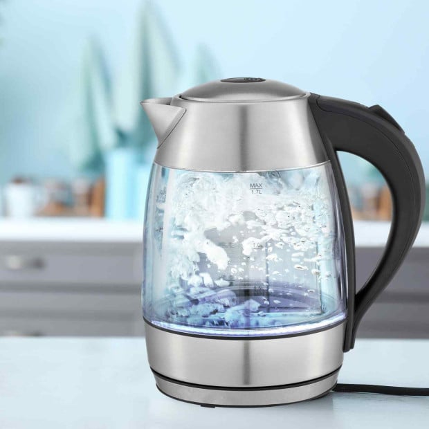 Cool Touch Slimline Stainless Steel Blue LED Glass Kettle 1.7L Image 3