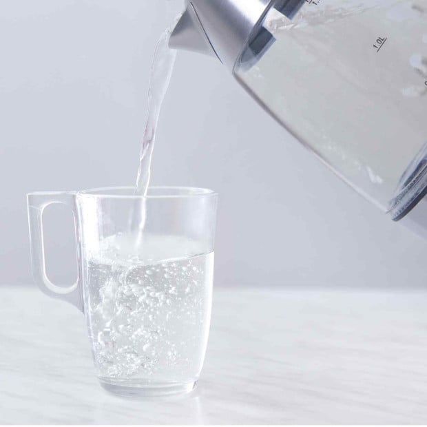 Cool Touch Slimline Stainless Steel Blue LED Glass Kettle 1.7L Image 4