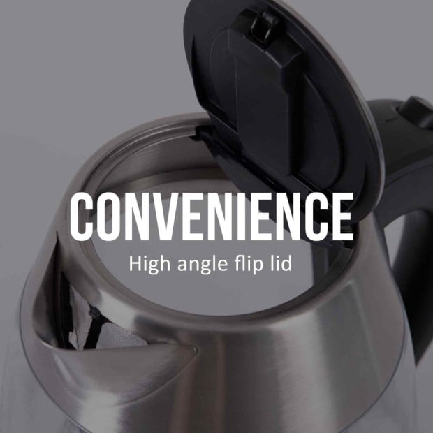Cool Touch Slimline Stainless Steel Blue LED Glass Kettle 1.7L Image 7