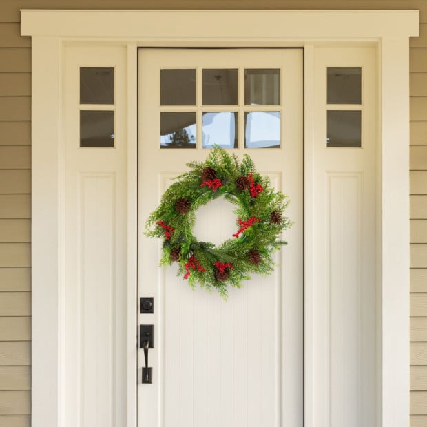 Pine Cone Christmas Wreath Decor Xmas 50CM Image 2