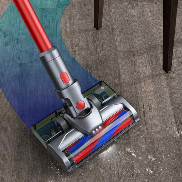 Wet Mop 2-IN-1 Cordless Stick Vacuum Cleaner Handheld Recharge - Red Image 7