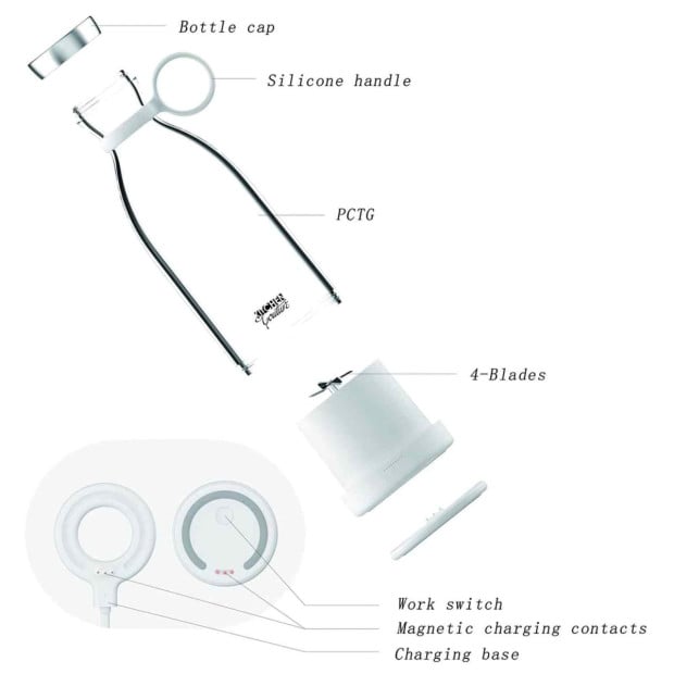 Fusion Portable Blender Electric Hand Held Mixer Shaker Maker - White Image 6