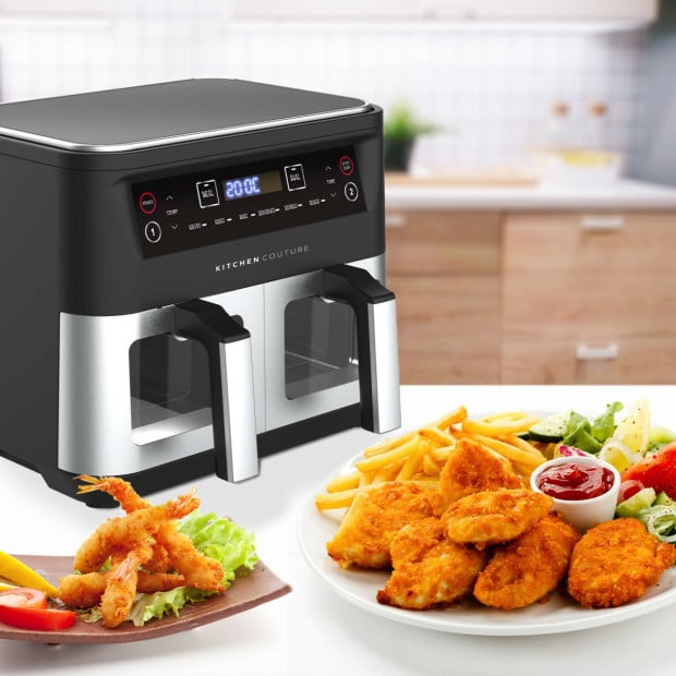 Dual View 2 x 5 Litre (10 Litre) Air Fryer Stainless Steel Image 10