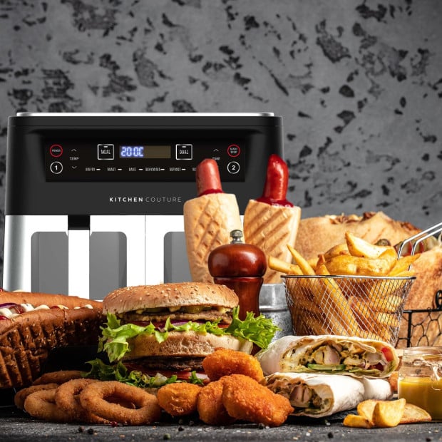 Dual View 2 x 5 Litre (10 Litre) Air Fryer Stainless Steel Image 12
