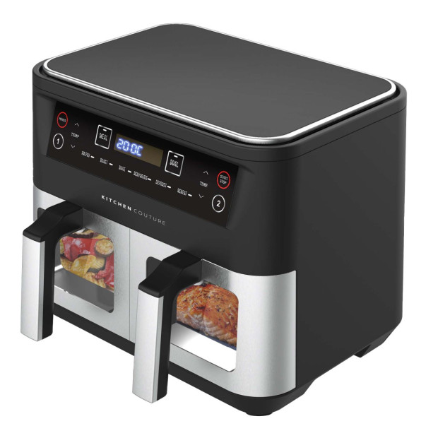 Dual View 2 x 5 Litre (10 Litre) Air Fryer Stainless Steel Image 3
