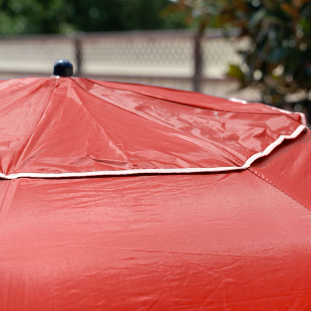 Beach Umbrella 2.4M Outdoor Garden Beach Portable Shade Shelter - Red Image 12