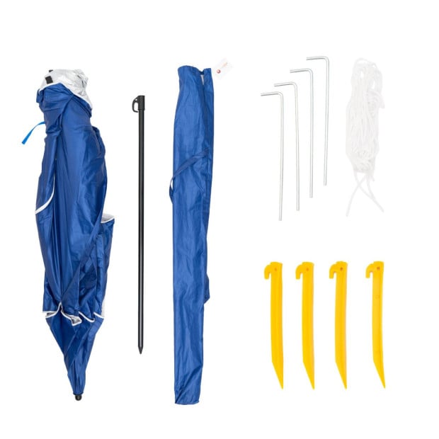 Beach Umbrella 2.4M Outdoor Garden Beach Portable Shade Shelter - Blue Image 10
