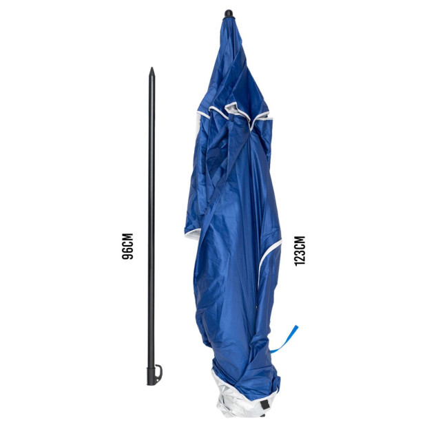 Beach Umbrella 2.4M Outdoor Garden Beach Portable Shade Shelter - Blue Image 11