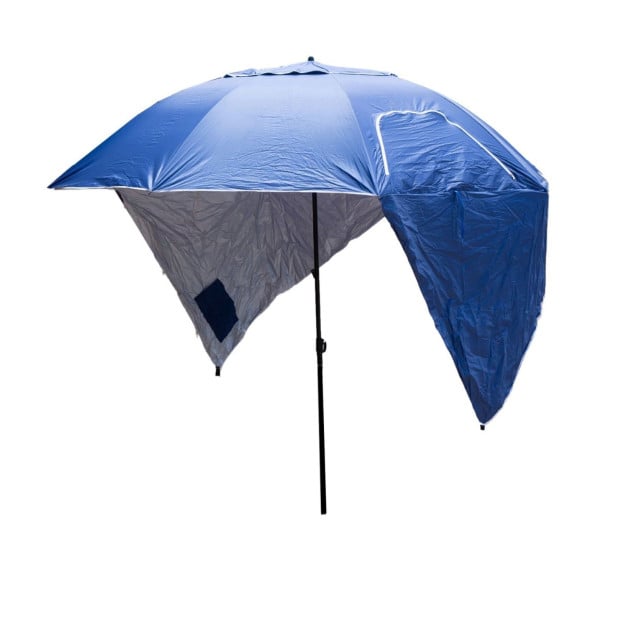 Beach Umbrella 2.4M Outdoor Garden Beach Portable Shade Shelter - Blue Image 9