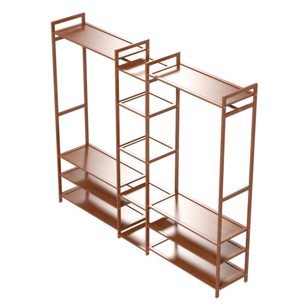 Multifunctional Bamboo Clothes Wardrobe Shoe Storage Stand Organiser Image 7