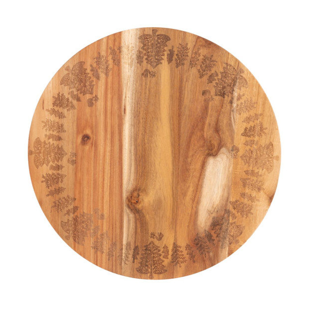 18 Inch Wooden Lazy Susan Tray - Trees