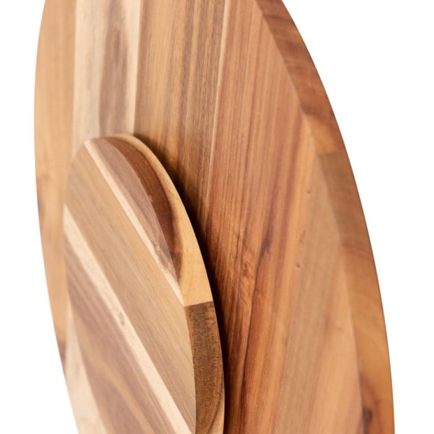 18 Inch Wooden Lazy Susan Tray - Trees Image 2