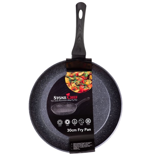 Forged Frying Pan Cookware Kitchen Fry Black Grey Handle 30cm Image 3