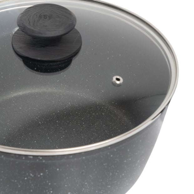 Forged Saucepan With Lid Cookware Kitchen Black Grey Handle 20cm Image 5