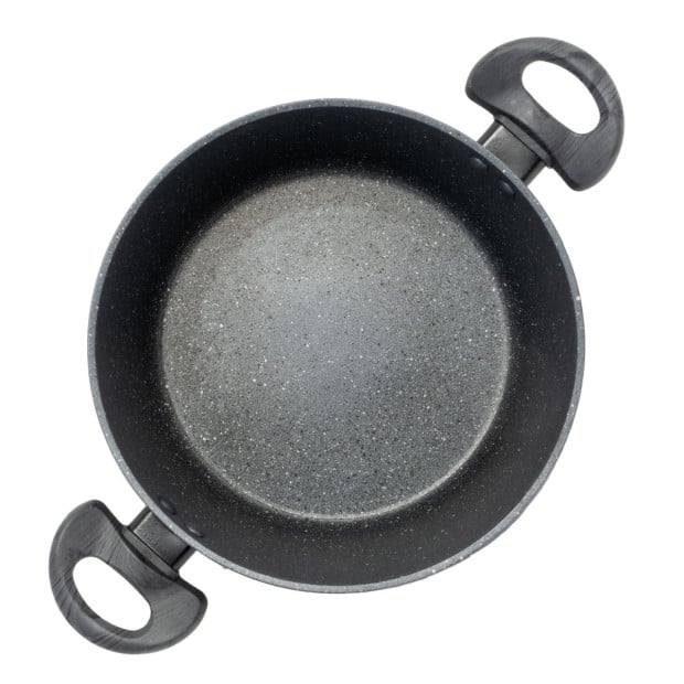 Forged Casserole With Lid Cookware Kitchen Black Grey Handle 24cm Image 10