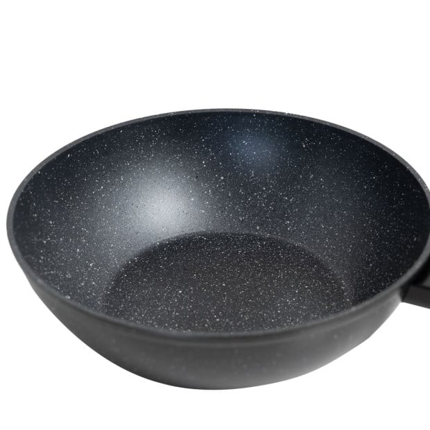 Forged Wok Non Stick Cookware Kitchen Black Grey Handle 30cm Image 10