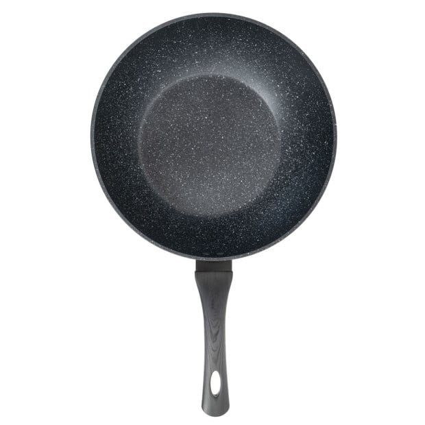 Forged Wok Non Stick Cookware Kitchen Black Grey Handle 30cm Image 8
