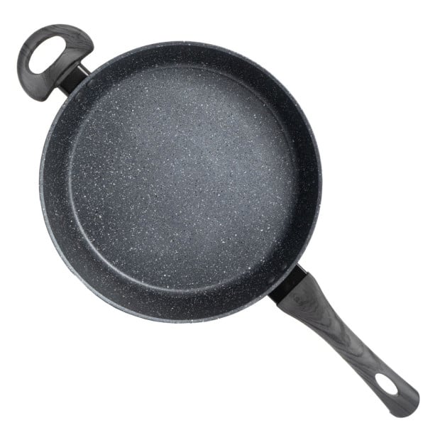 Forged Deep Fry Pan And Lid Cookware Cookware Black Grey Handle 28cm Image 8