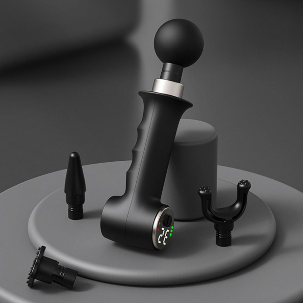 FS-750 Ultra Slim Hot Compress Massage Gun Device USB Charge Black Image 6