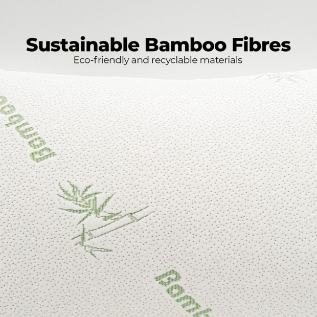 1x Bamboo Blend Memory Foam Pillow 45 x 75CM Image 7