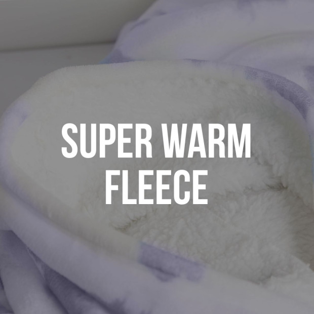 Snug Hoodie Nightwear Soft Reversible Fleece 750GSM - Peach Print Image 4