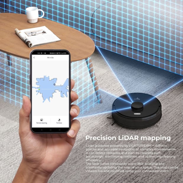Laser IQ360 Turbo+ Robot Vacuum w/ Tower 3000pa LiDAR Image 2
