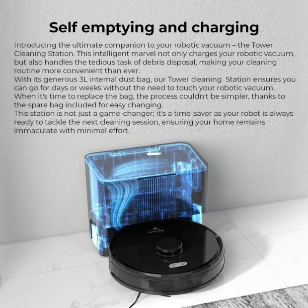 Laser IQ360 Turbo+ Robot Vacuum w/ Tower 3000pa LiDAR Image 4