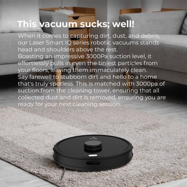 Laser IQ360 Turbo+ Robot Vacuum w/ Tower 3000pa LiDAR Image 7