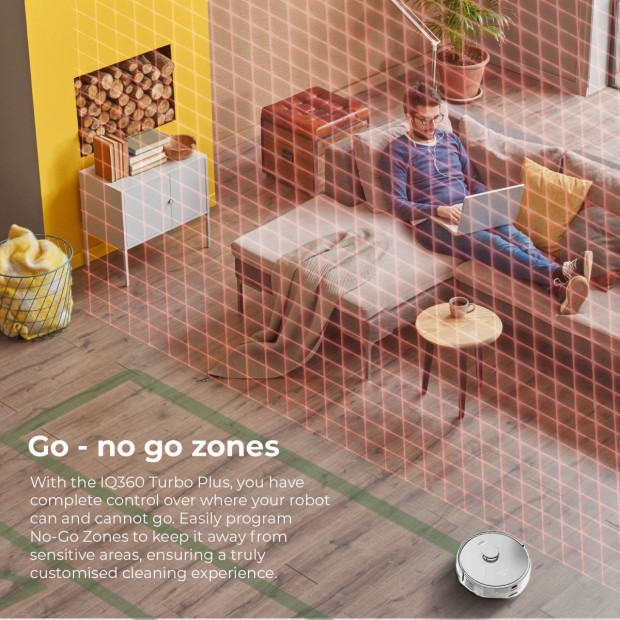 Laser IQ360 Turbo+ Robot Vacuum w/ Tower 3000pa LiDAR White Image 8