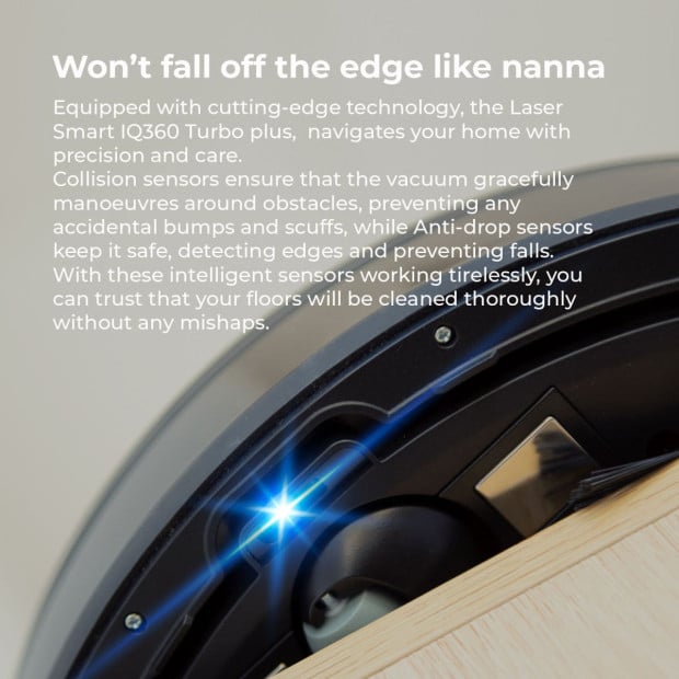 Laser IQ360 Turbo+ Robot Vacuum w/ Tower 3000pa LiDAR White Image 9