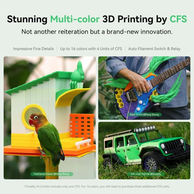 Creality Hi Combo 3D Printer, 4 Colour CFS System, Auto RFID Filament Detection Image 9