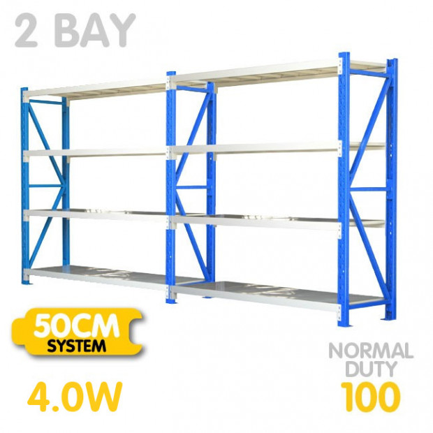 Centurion Standard 2 Bay 4M Wide Heavy Duty Shelving 400kg Image 9