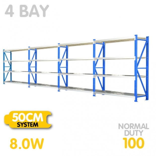 Centurion Standard 4 Bay 8M Wide Heavy Duty Shelving 400kg Image 9