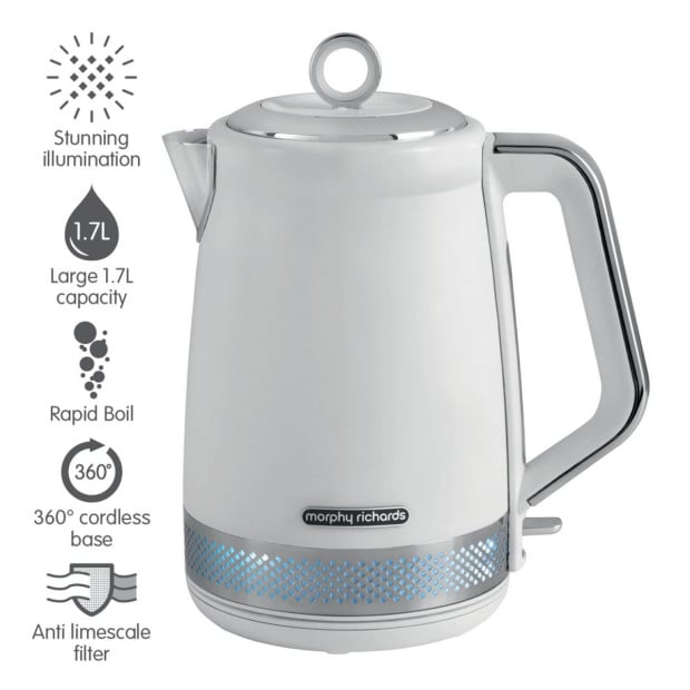 Morphy Richards 1.7L Illumination Jug Kettle - White Image 4
