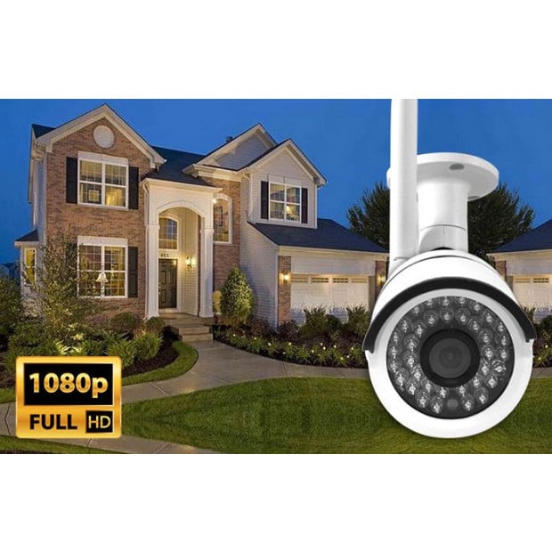 Elinz 4ch Cctv Wireless Security System 2mp Ip Wifi 2x Camera 1080p Image 2