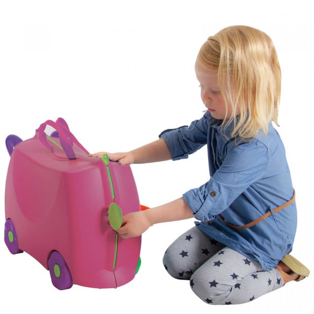 Kiddicare Bon Voyage Kids Ride On Suitcase Luggage Travel Bag Pink Image 4