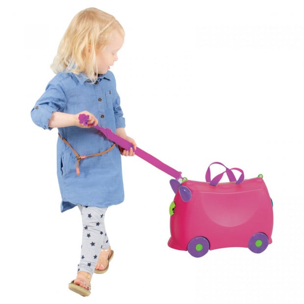 Kiddicare Bon Voyage Kids Ride On Suitcase Luggage Travel Bag Pink Image 5