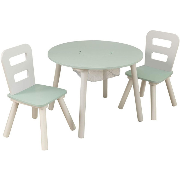Round Table And 2 Chair Set For Children Mint