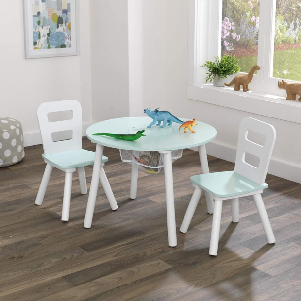 Round Table And 2 Chair Set For Children Mint