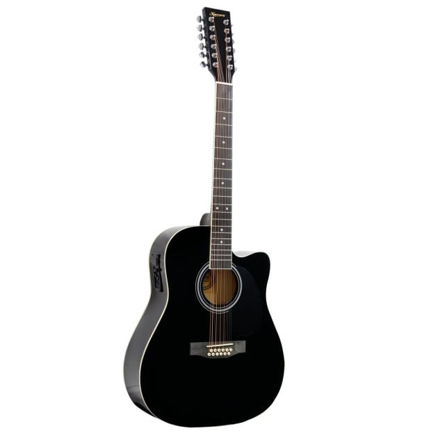 Karrera 12-String Acoustic Guitar with EQ - Black Image 2